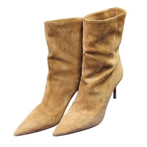 AQUAZURRA Matignon 75 Ankle Boot In Camel Suede